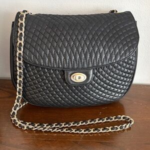 BALLY Vintage Quilted Lambskin Crossbody Shoulder Bag